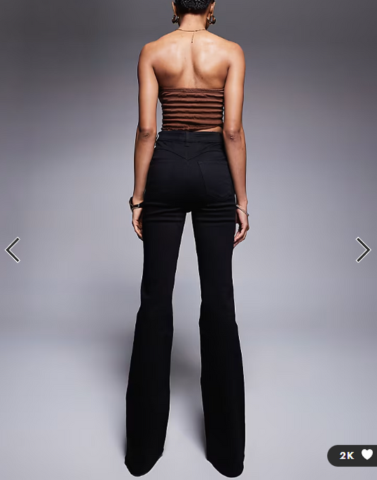 ASOS DESIGN Tall power stretch sculpt flare jeans in black
