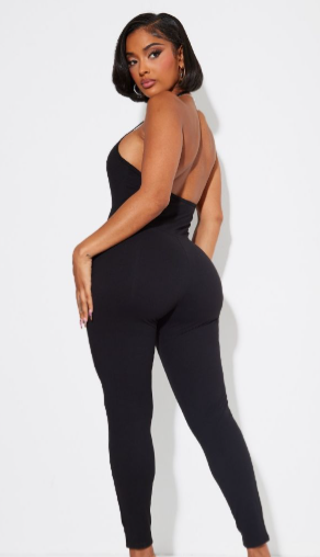 Shape Black Sculpted Halterneck Low Back Jumpsuit