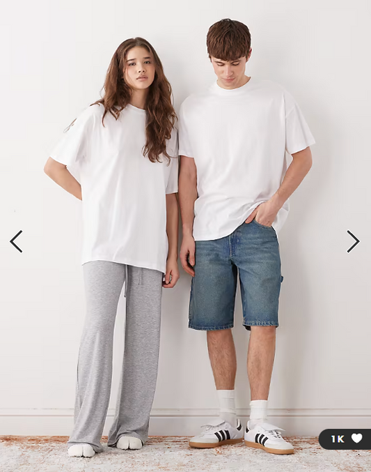 COLLUSION Unisex white T-shirt