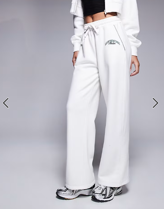 Good For Nothing co-ord sweat logo joggers in off white