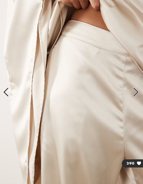 IYAL satin wide leg trouser co-ord in cream