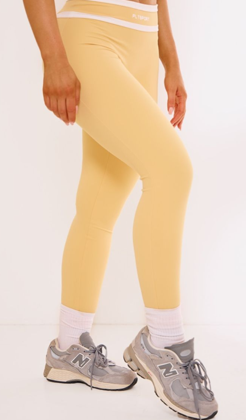 PLT SPORT Peach Sculpt Contrast Detail Leggings