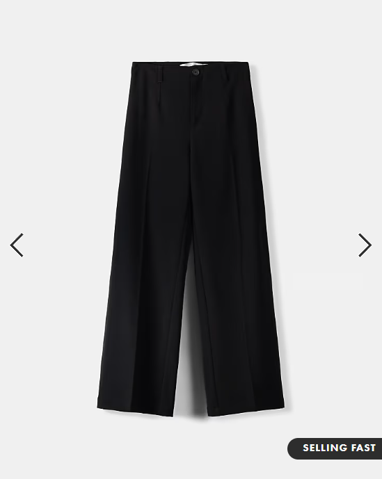 Bershka Wide-leg tailoring trousers in black