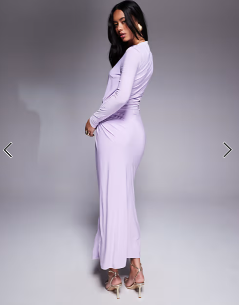 Daska twist front dress in lilac