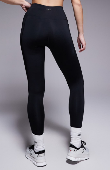 4505 hourglass icon active tie waist run legging with phone pocket black