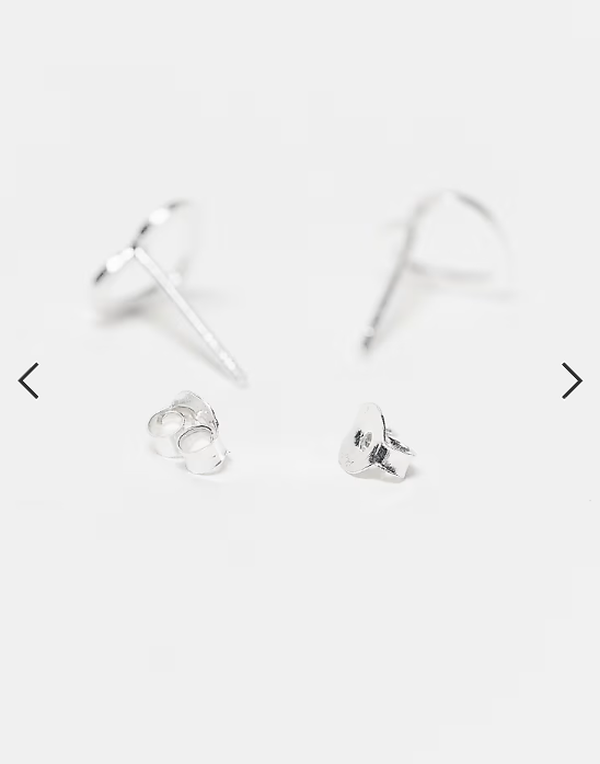 Kingsley Ryan open heart earrings in silver