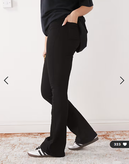 Noisy May Sallie high rise slim flare jeans in black