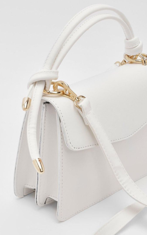 Boohoo Knot Handle Cross Body Bag - white
