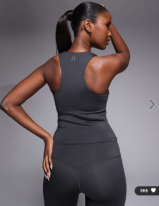 4505 Icon active racer back vest with inner bra and removable padding in smoke grey