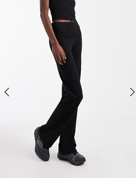 ONLY Tall fold down flare pants in black