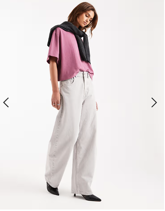 ASOS DESIGN textured jersey boxy crop t-shirt in washed pink