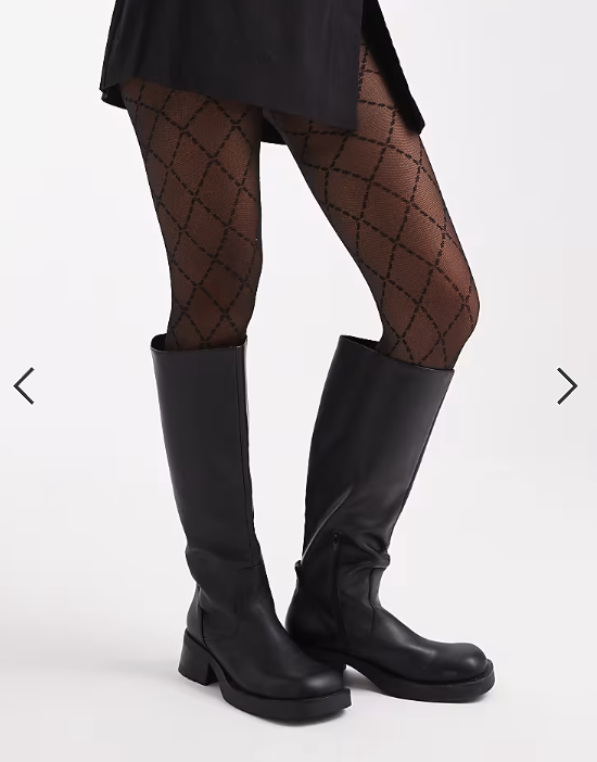 Lindex 40 denier argylle mesh tight in black