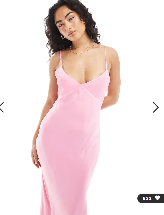 ASOS DESIGN satin tie back maxi dress in pink
