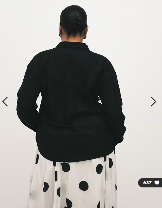 ASOS DESIGN Curve linen blend shirt in black