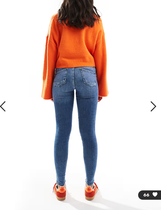ONLY push up skinny jeans in light blue
