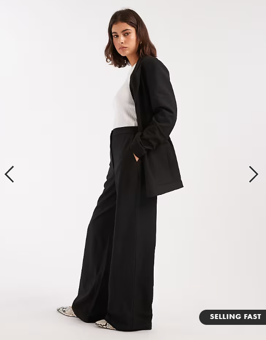 ASOS DESIGN tailored relaxed straight leg trousers in black