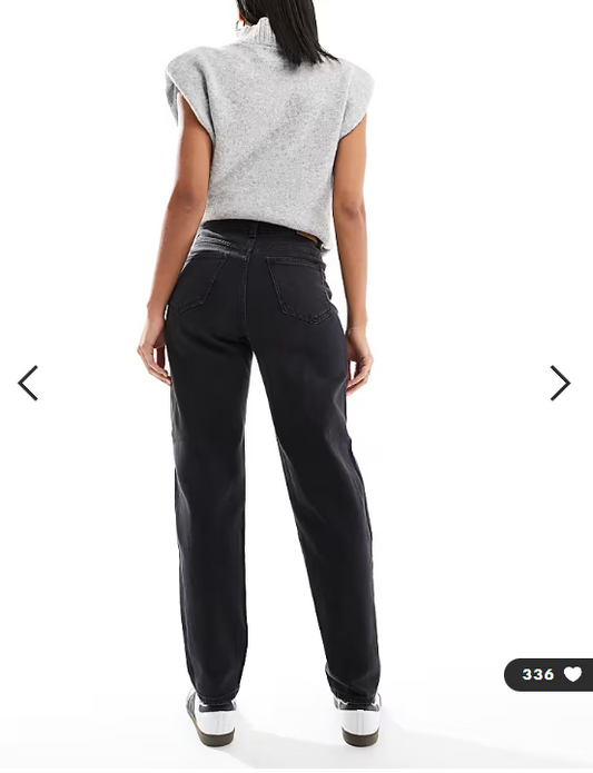 Vero Moda Tessa mom jeans in grey black wash