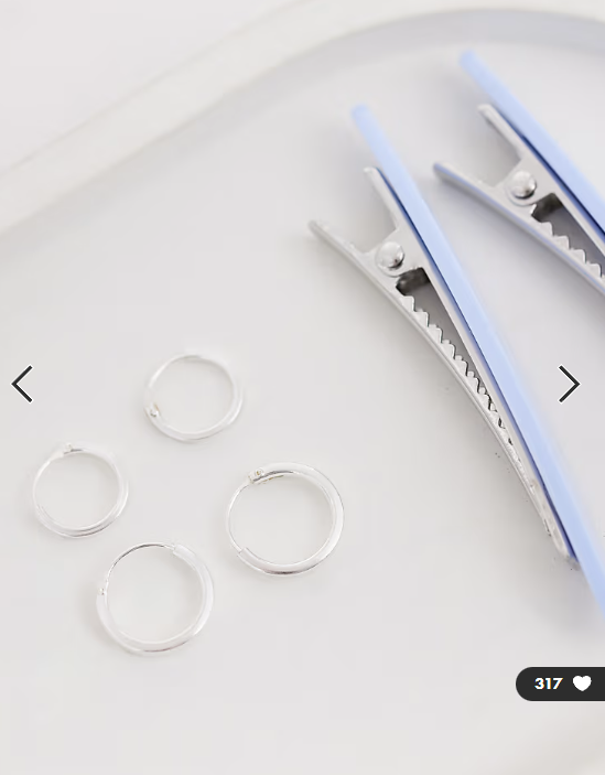 Kignsley Ryan multipack 8 and 10mm hoops in sterling silver
