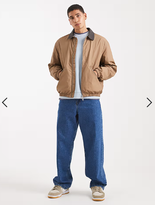 ONLY & SONS lightweight bomber jacket in light brown