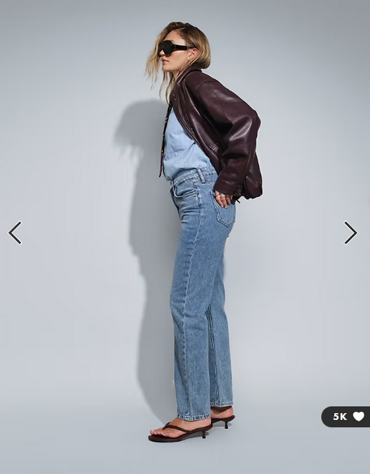 Mango Matilda straight leg jeans in light blue