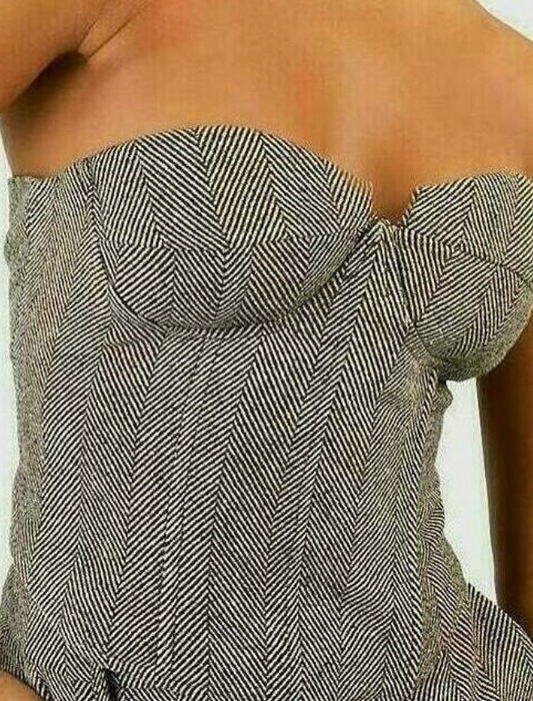 Boohoo - Tweed Herringbone Corset