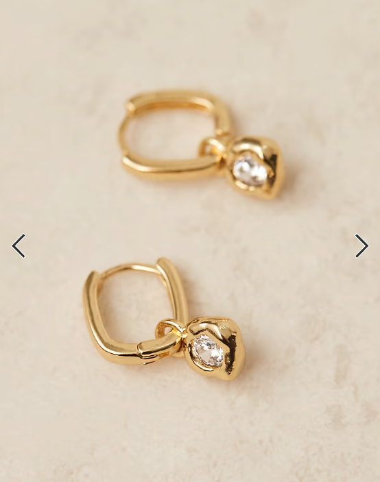 Accessorize Z sparkle molten charm hoops in 14k gold plated