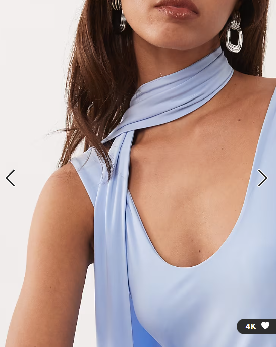 ASOS DESIGN slinky maxi dress with scarf detail in pale blue