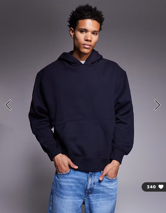ASOS DESIGN premium heavyweight oversized hoodie in 400gsm navy - NAVY