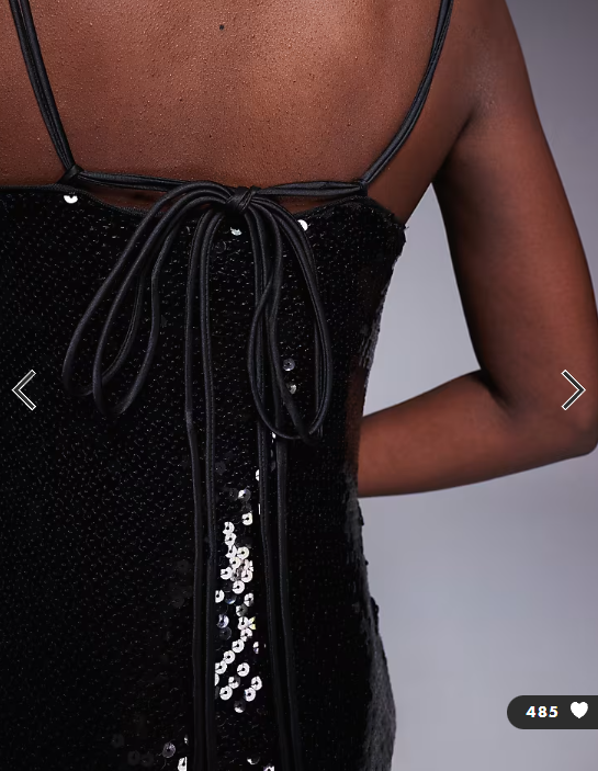 ASOS DESIGN sheer sequin cowl neck mini dress with strappy back in black