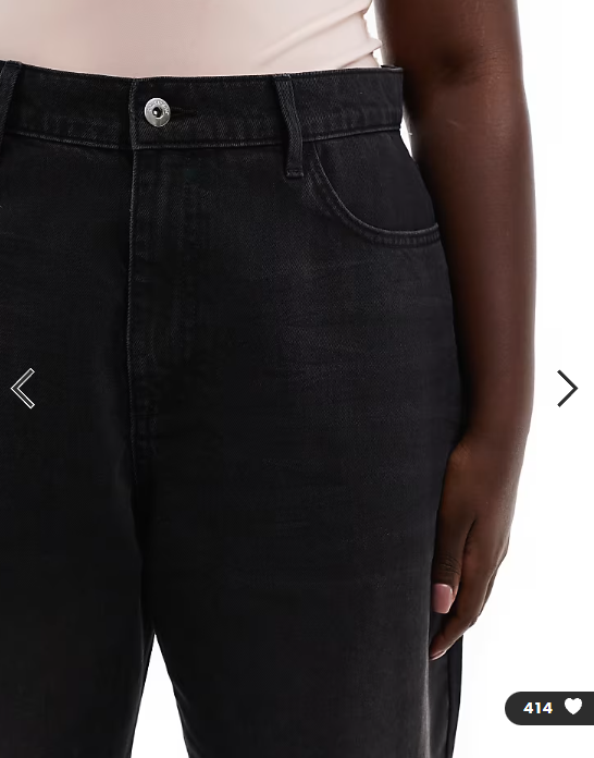 COLLUSION X001 Plus antifit jeans in washed black