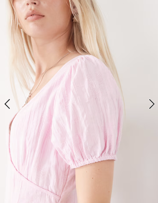 COLLUSION drop waist puff sleeve maxi dress in pink