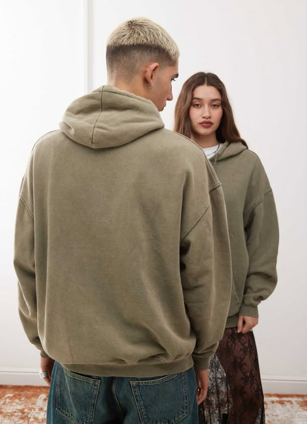 Asos - Reclaimed Vintage unisex oversized hoodie in green overdye