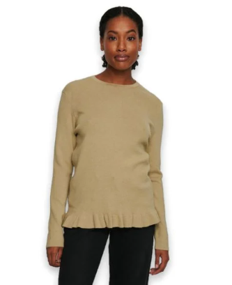 Na-kd - Knitted Long Sleeve Top Khaki