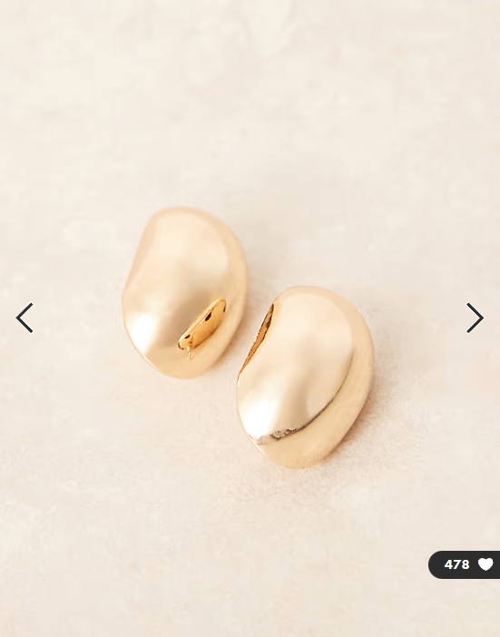 ASOS DESIGN stud earrings with clean bubble oval design in gold tone