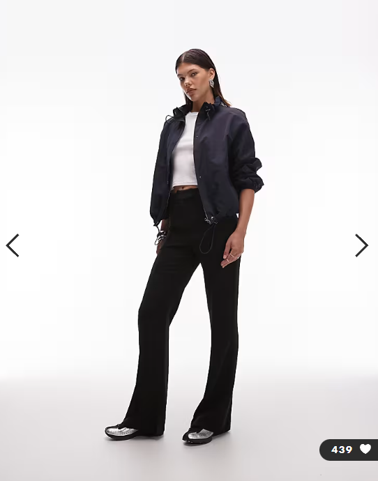 ASOS DESIGN tailored slinky skinny flare trousers in black