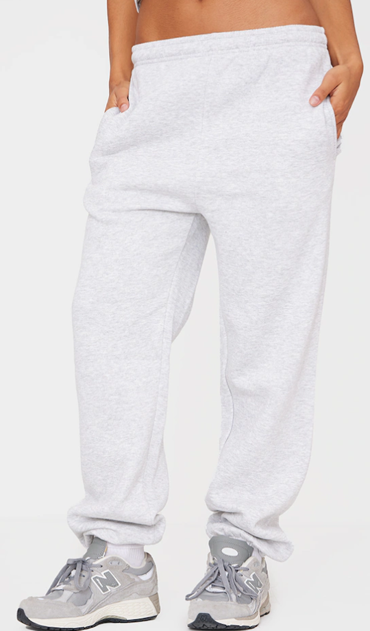 Ash Grey Sweat Cuffed High Waist Sweatpants