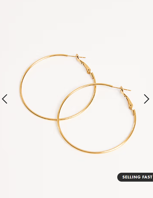 ASOS DESIGN waterproof stainless steel basic hoop earrings in gold tone