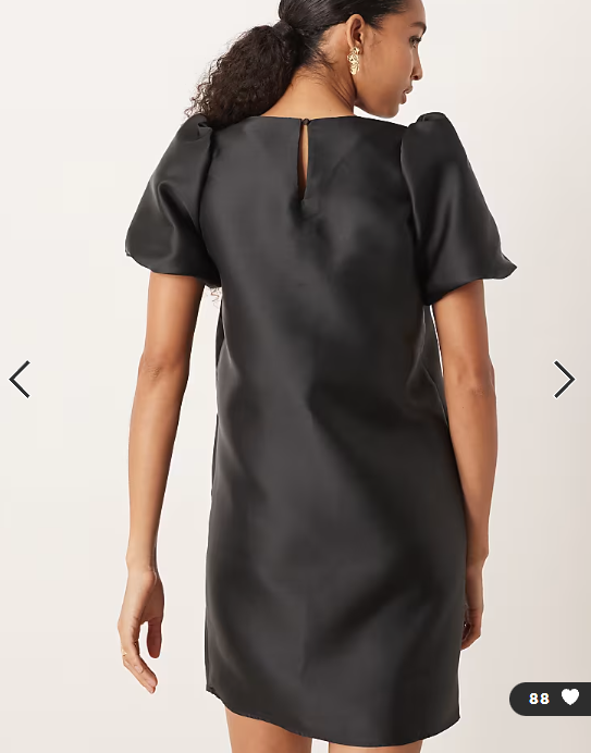 Vila volume sleeve mini dress in black