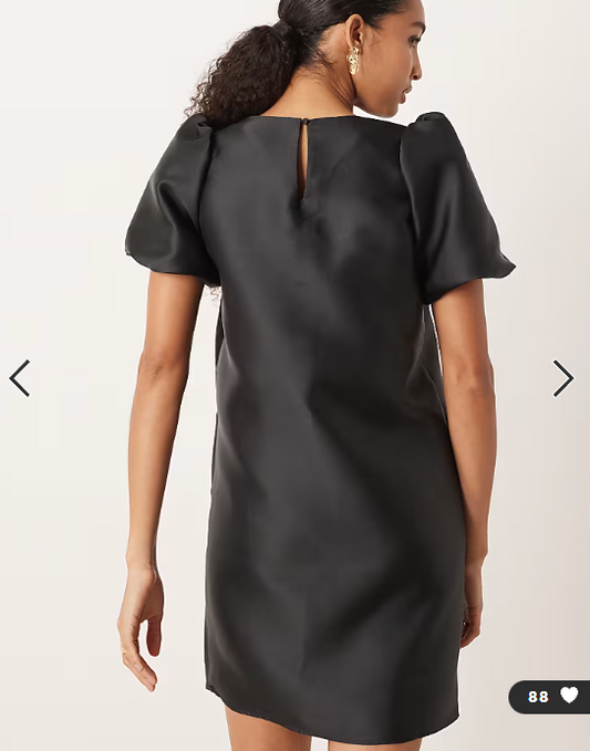 Vila volume sleeve mini dress in black
