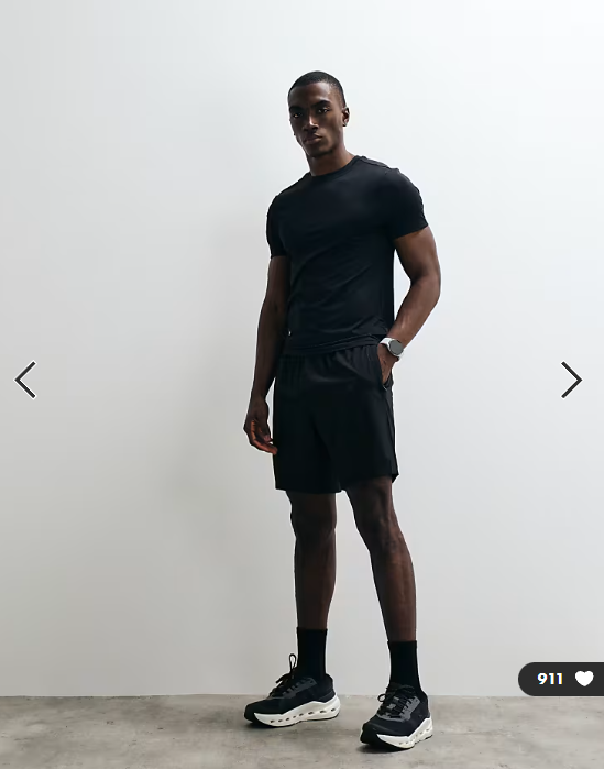 4505 Icon active quick dry muscle fit base layer training t-shirt in black.