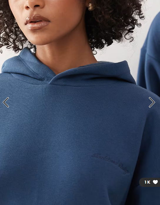 Reclaimed Vintage unisex heavyweight boxy hoodie in navy blue