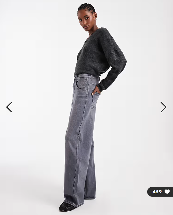 ONLY Tall Tamy barrel jeans in grey denim
