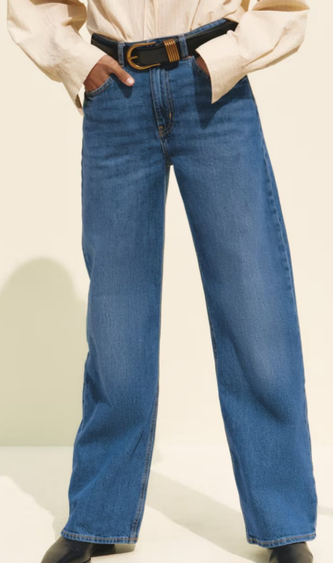 H&M - HARPER HIGH RISE WIDE LEG JEANS- Denim Blue