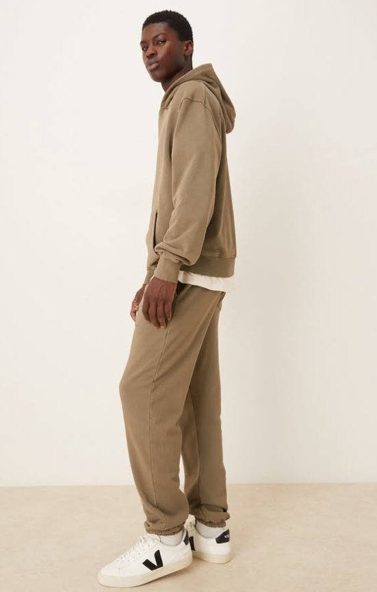 Asos - co-ord garment dye heavy wash oversized hoodie & tapered fit jogger in kHaki - SET