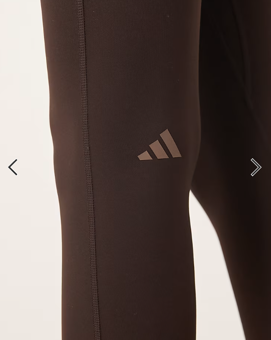 adidas Performance Three Stripes Studios leggings in brown