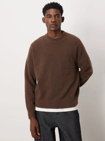ASOS DESIGN oversized brushed knitted crew neck jumper in brown
