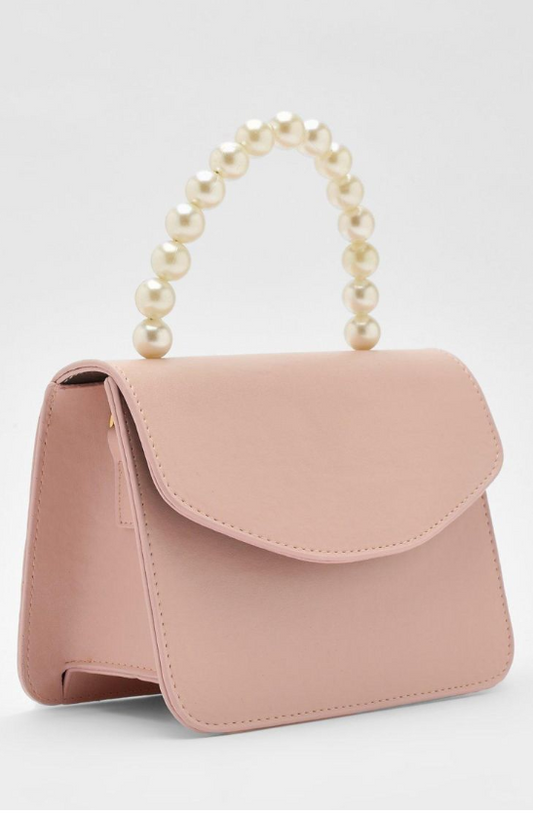 Boohoo Pearl Handle Grab Bag - blush