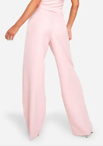 boohoo Textured Wide Leg Tailored Trousers