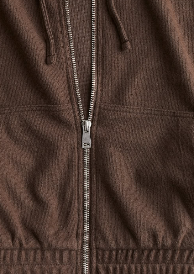 H&M - JERSEY ZIP-THROUGH HOODIE Brown