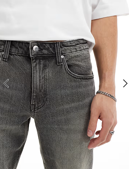 ASOS DESISGN stretch tapered jeans in washed black